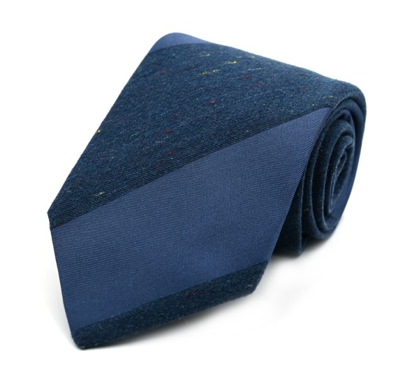 Mavi Kırçıllı Çizgili Yünlü Kravat 32506