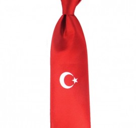 Kırmızı Beyaz Ay Yıldızlı Türk Bayrağı Kravat 7506