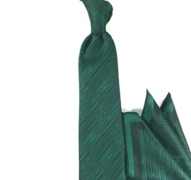 Yeşil Siyah Melanj Desenli Mendilli Kravat 21912