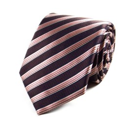 Kahve Somon Pembe Çizgili Kravat 24992