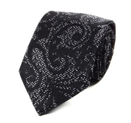 Siyah Beyaz Özel Desenli Kravat 25591