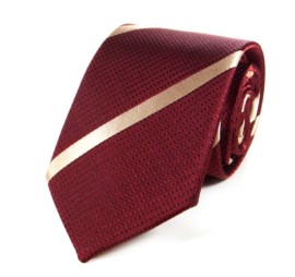 Bordo Bej Çizgili Kravat 25884