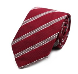 Bordo Beyaz Çizgili Kravat 31427