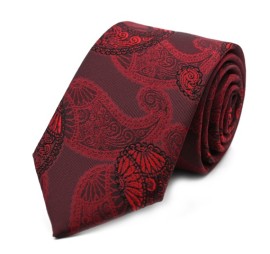 Bordo Siyah Şal Desenli Kravat 31636