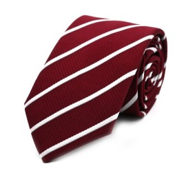 Bordo Beyaz Çizgili Kravat 31695