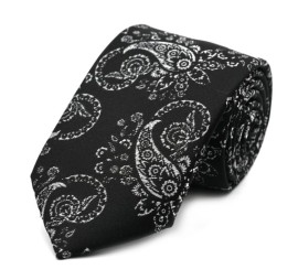 Siyah Beyaz Şal Desenli Kravat 32033