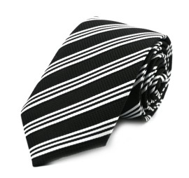 Siyah Beyaz Çizgili Kravat 32039