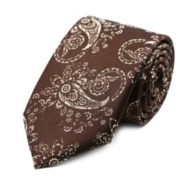 Kahve Bej Şal Desenli Kravat 32042