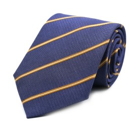 Soft Lacivert Hardal Sarı Çizgili Kravat 32051