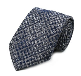 Gri Lacivert Melanj Desenli Kravat 32054
