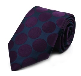 Lacivert Mor Mürdüm Özel Dokuma Puantiyeli Kravat 32127