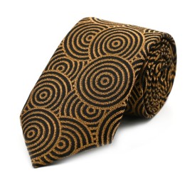 Hardal Sarı Siyah Özel Desenli Kravat 32097