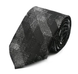 Siyah Beyaz Özel Desenli Kravat 32139