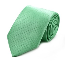 Mint Rengi Beyaz Özel Dokuma Küçük Noktalı Kravat 32149