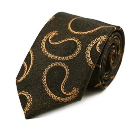 Kahve Bej Şal Desenli Kravat 32151