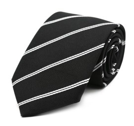 Siyah  Beyaz Çizgili Kravat 32159