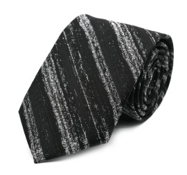 Siyah Beyaz Melanj Çizgili Kravat 32168