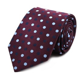 Mürdüm Bordo Mavi Lacivert Puantiyeli Kravat 32457