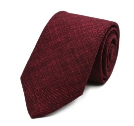 Bordo Mürdüm Kırçıllı Sade Keten Kravat 32756