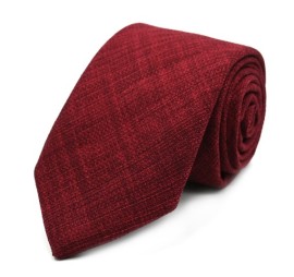 Bordo Düz Sade Keten Kravat 32921