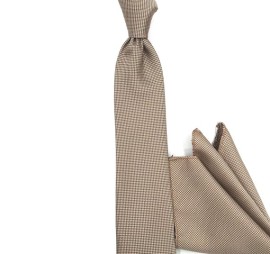 Bej Düz Sade İnce Kravat 23644