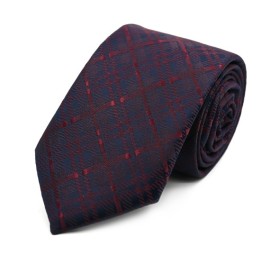 Bordo Lacivert Ekoseli Kravat 33353