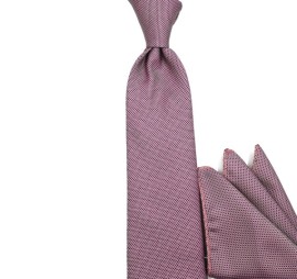 Soft Gül Kurusu Küçük Desenli Düz Sade Kravat 21549