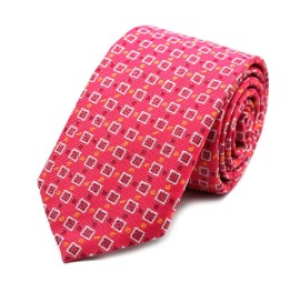 Pembe Beyaz Sarı Özel Desenli Kravat 33933