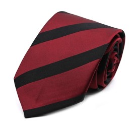 Bordo Siyah Çizgili Kravat 34046
