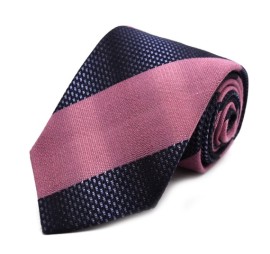 Pembe Antrasit Siyah Modern Çizgili Yün Kravat 34186