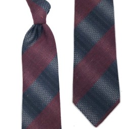 Soft Lacivert Bordo Modern Çizgili Yünlü Kravat 34300