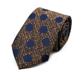 Kahve Bej Lacivert Puantiyeli Kravat 34378