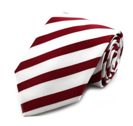 Bordo Beyaz Çizgili Özel Dokuma Kravat 34661