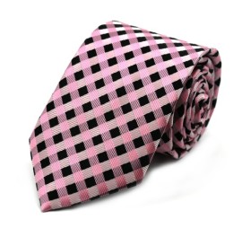 Pembe Siyah Kareli Kravat 34740
