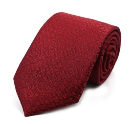Bordo Kırmızı Kendinden Küçük Desenli Kravat 34746