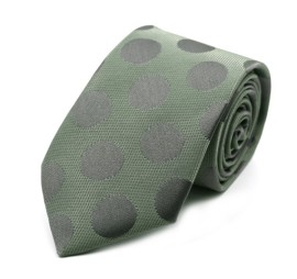 Soft Yeşil Gri Puantiyeli Kravat 34870