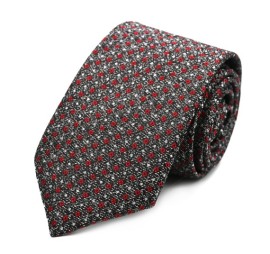 Siyah Beyaz Bordo Noktalı Kravat 34974