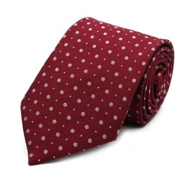 Bordo Beyaz Küçük Desenli Kravat 35044